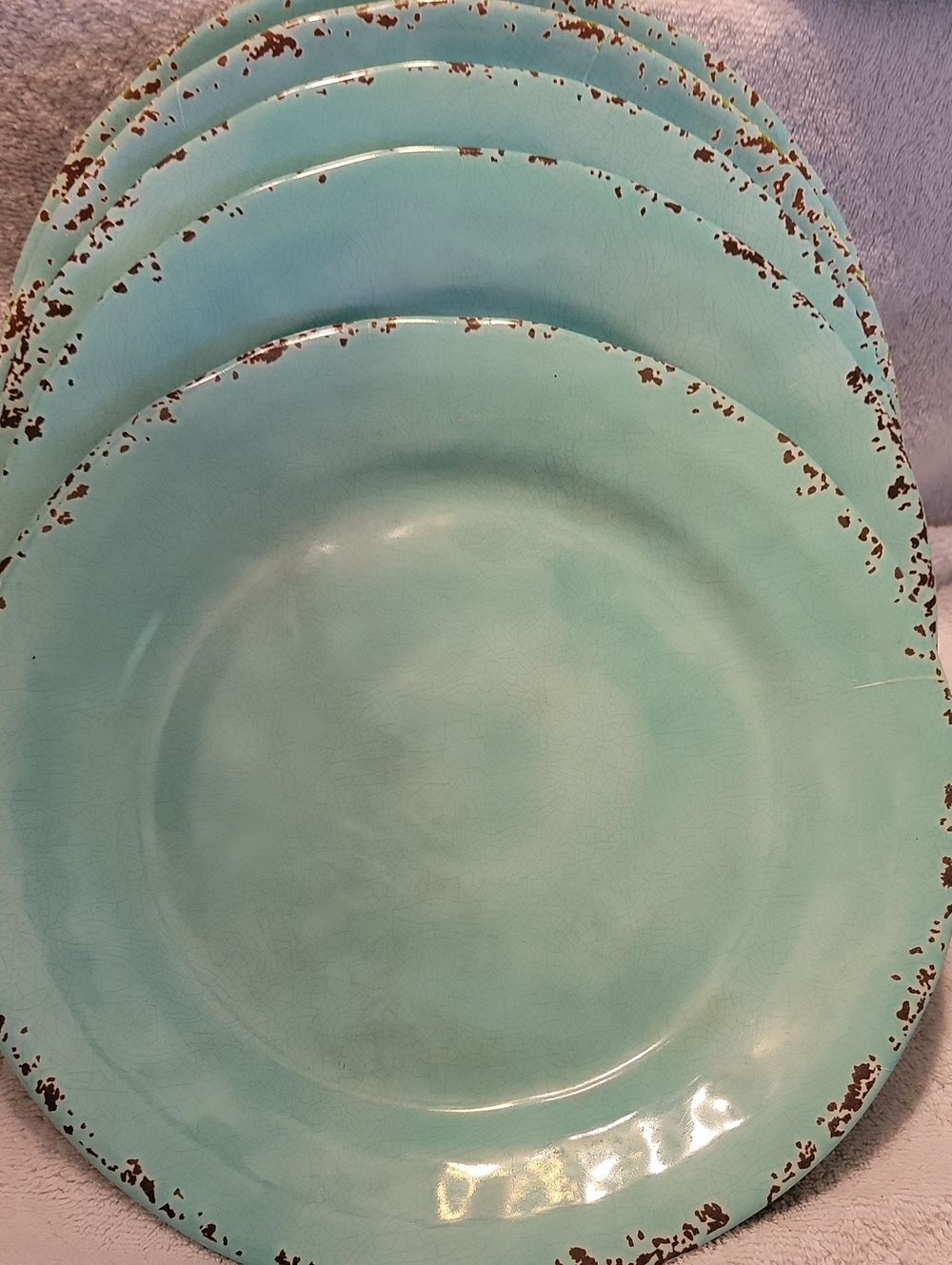 Tommy Bahama Aqua Melamine Dinner Plates